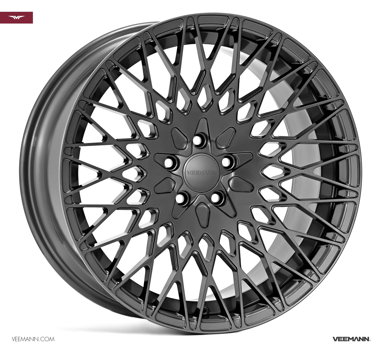 NEW 18  VEEMANN VC540 ALLOY WHEELS IN GLOSS GRAPHITE WITH WIDER 9  REARS